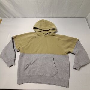 Levis Mens Varsity Hoody Medium Relaxed Fit Green Gray Pocket Classic Outdoors